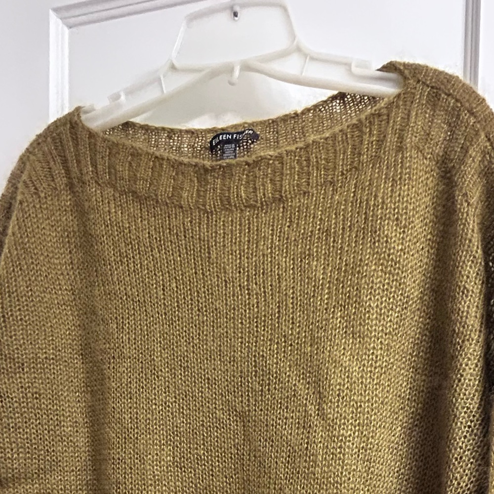 Eileen Fisher Boxy Mohair Blend Drop Shoulder Sweater Women's Size M - Picture 8 of 10